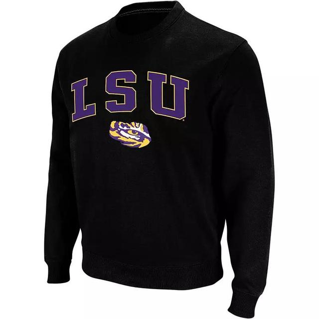 Mens Colosseum LSU Tigers Arch & Logo Crew Neck Sweatshirt Product Image