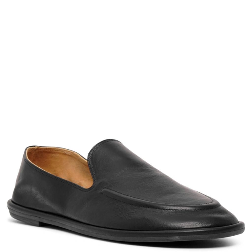 THE ROW Round Toe Vegan Leather Loafers In Black Product Image