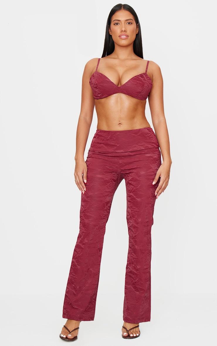 Shape Burgundy Washed Faux Leather Bralet Product Image