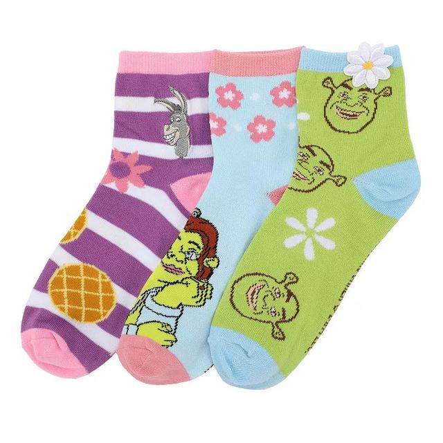 Womens Shrek 3D Quarter Crew Socks 3-Pack Product Image