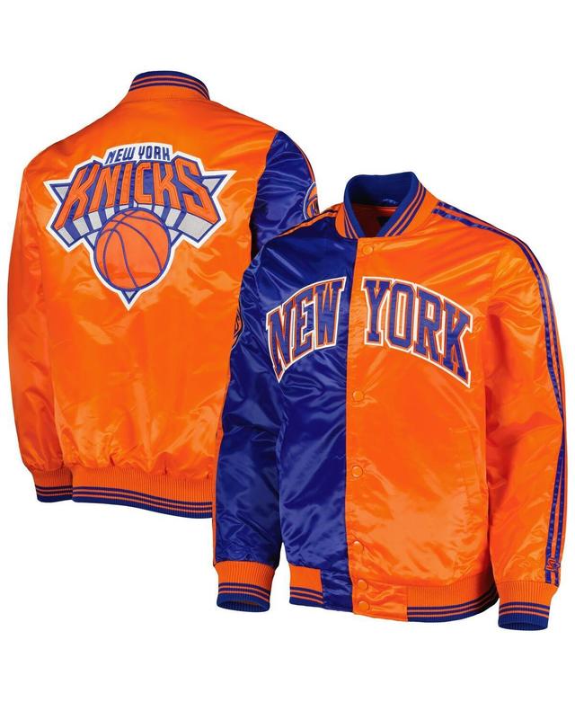 Mens Starter Blue New York Knicks Fast Break Satin Full-Snap Jacket - Blue Product Image