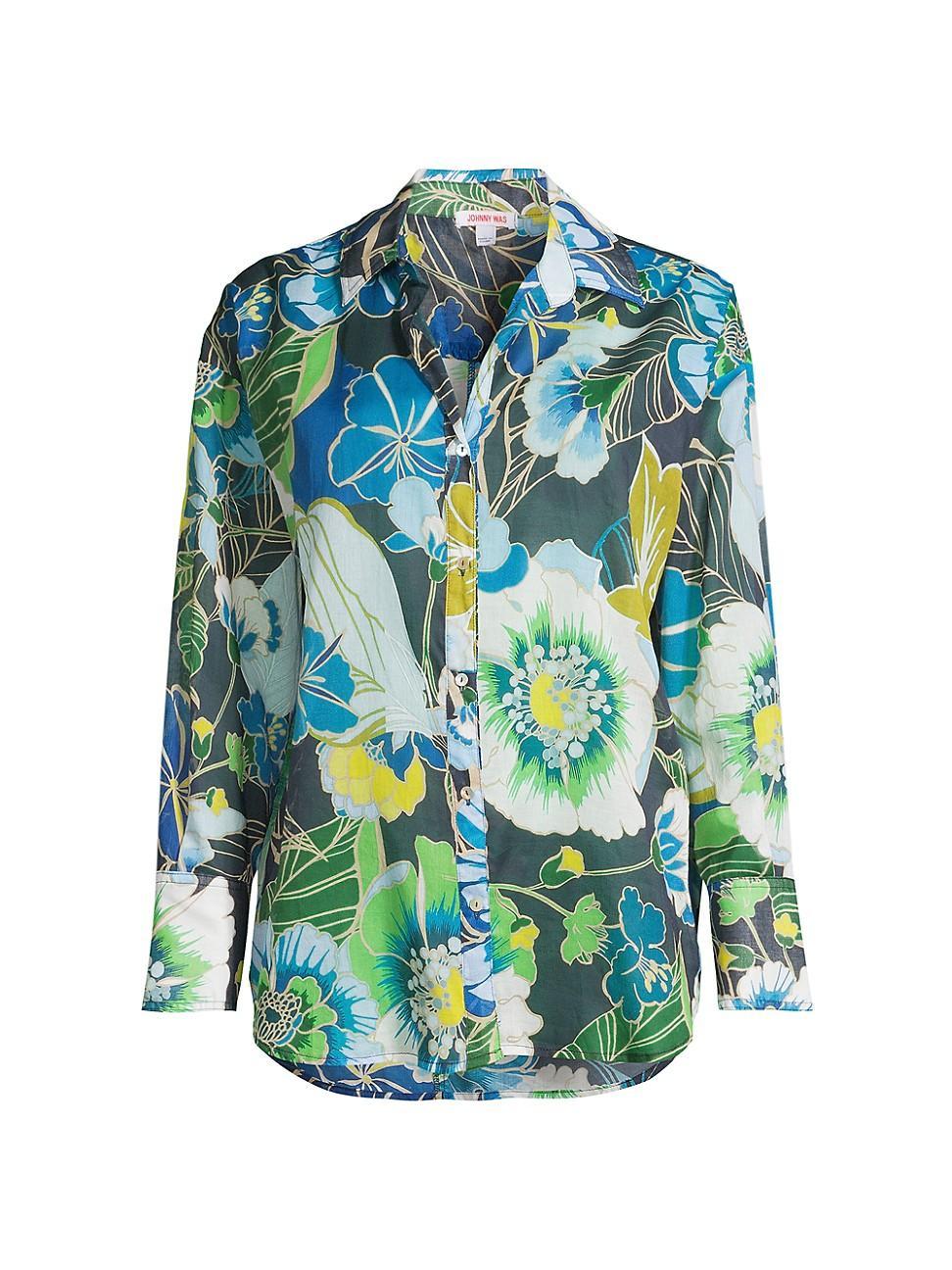 Womens Jenn Floral Button-Up Shirt Product Image