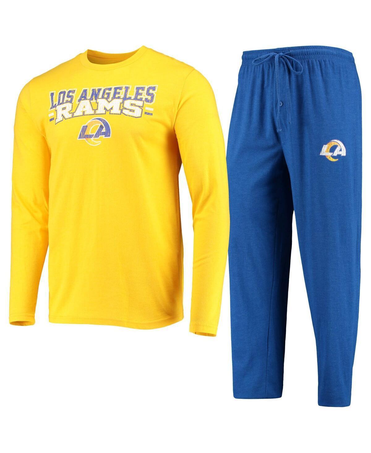 Mens Concepts Sport Royal Los Angeles Rams Meter Long Sleeve T-shirt and Pants Sleep Set - Royal Product Image