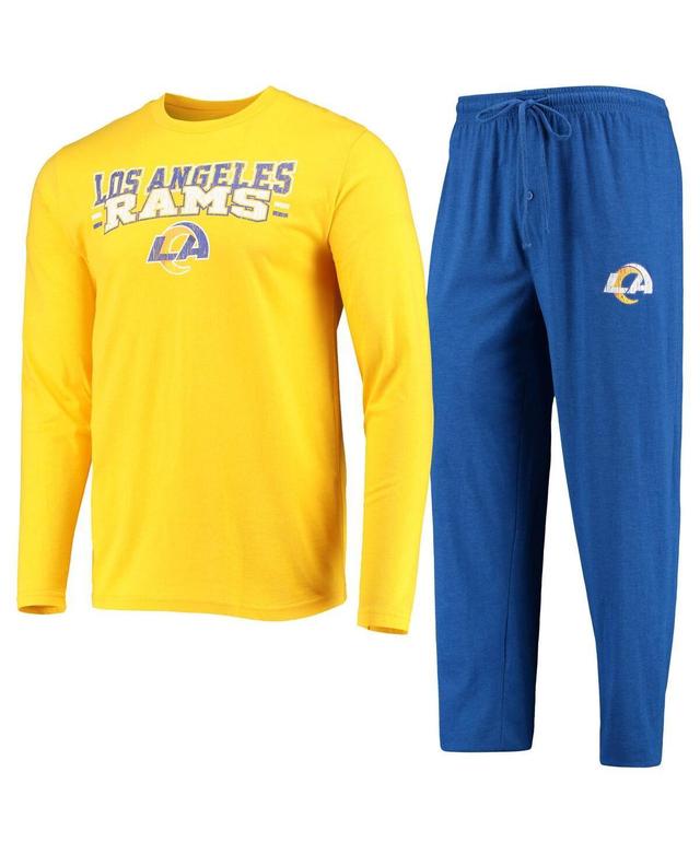 Mens Concepts Sport Royal Los Angeles Rams Meter Long Sleeve T-shirt and Pants Sleep Set - Royal Product Image