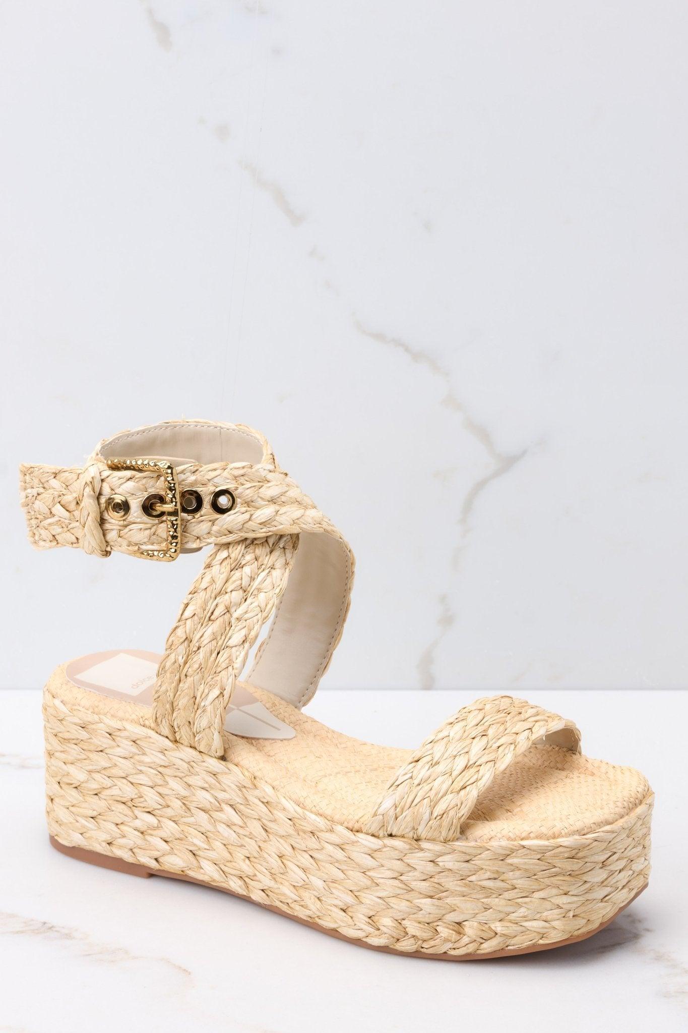 Dolce Vita Cannes Light Natural Raffia Sandals Beige Product Image