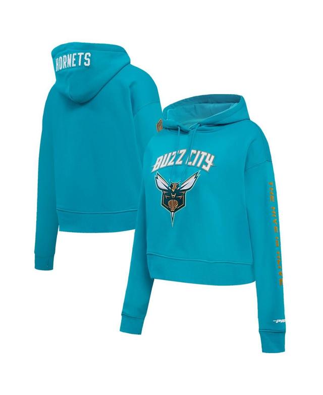 Womens Pro Standard Teal Charlotte Hornets 2023/24 City Edition Cropped Pullover Hoodie Product Image