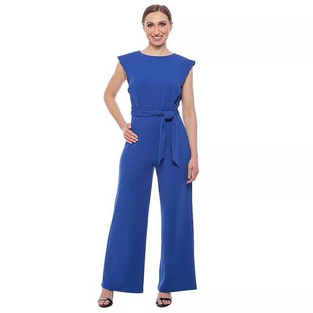 Womens Isaac Mizrahi Scallop Scuba Crepe Jumpsuit Product Image