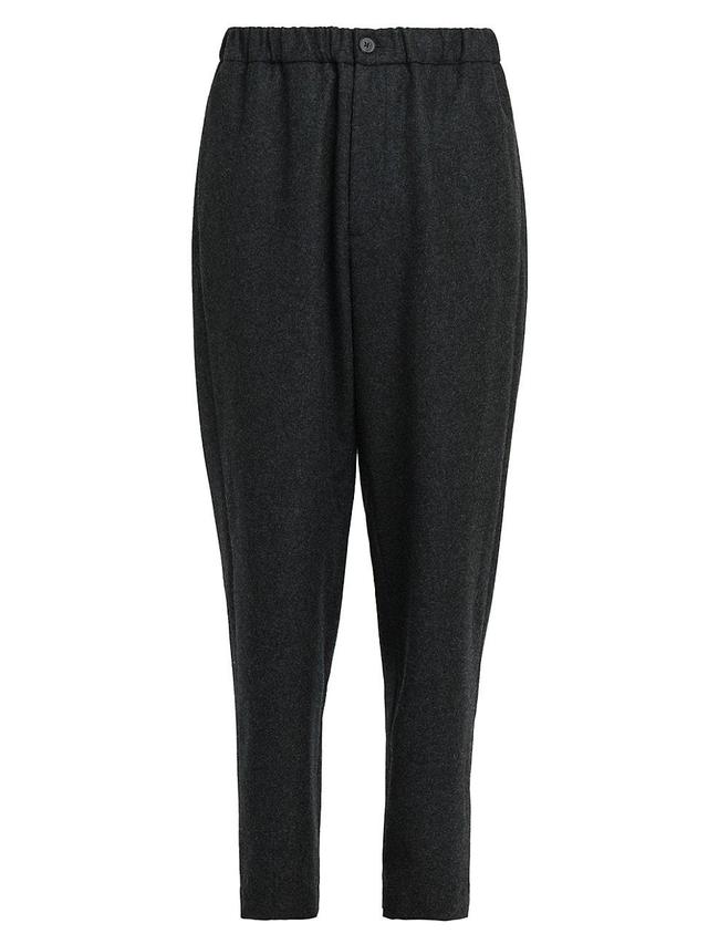 Mens Flat-Front Wool Trousers Product Image