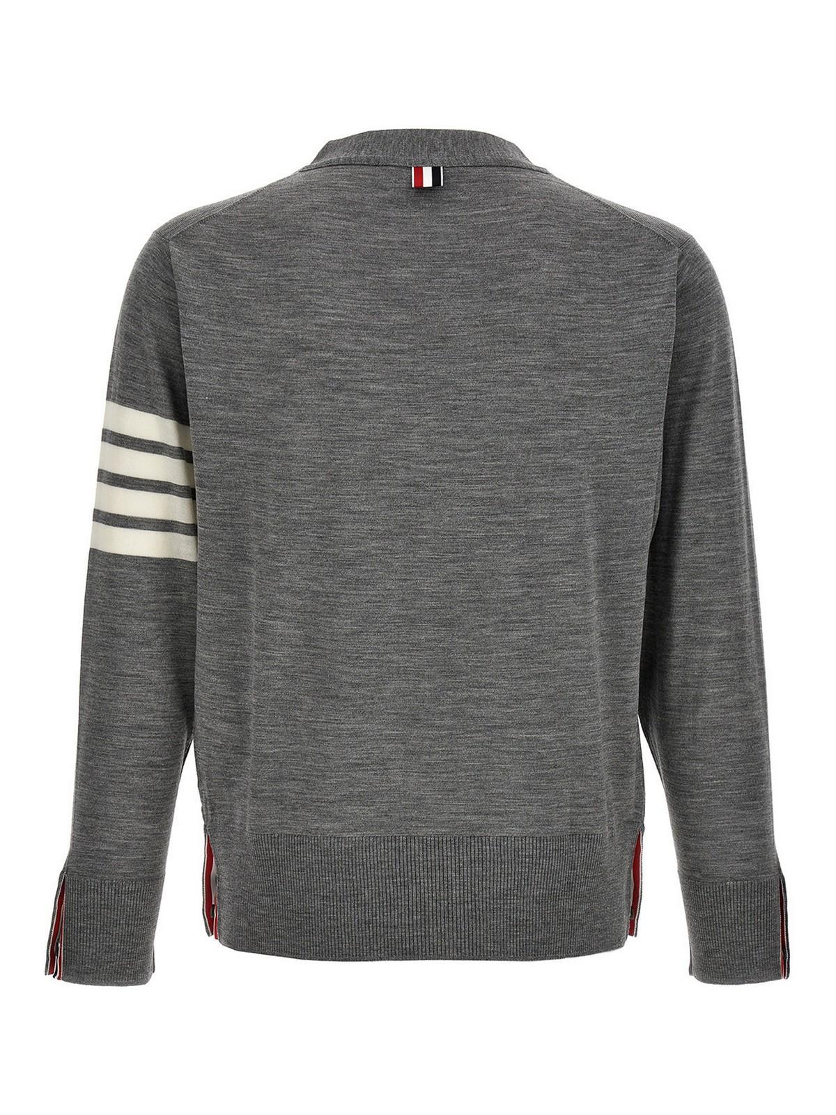 THOM BROWNE Cardigan In Gris Product Image