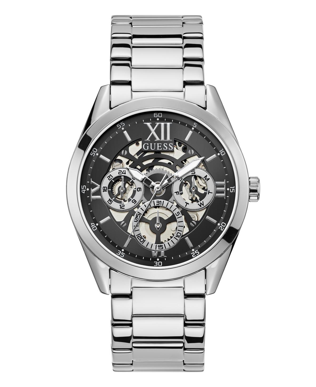 Guess Mens Multi-Function Silver-Tone Stainless Steel Watch 42mm - Silver Tone Product Image