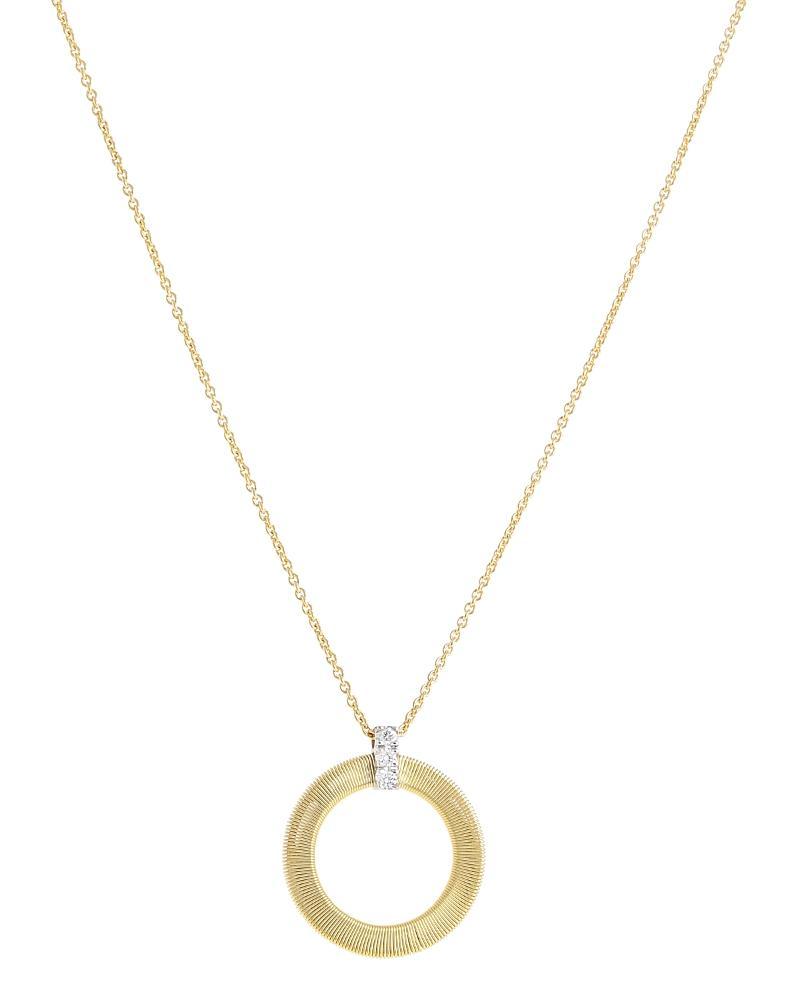 Womens Masai 18K Yellow Gold & Diamond Coil Circle Pendant Necklace Product Image