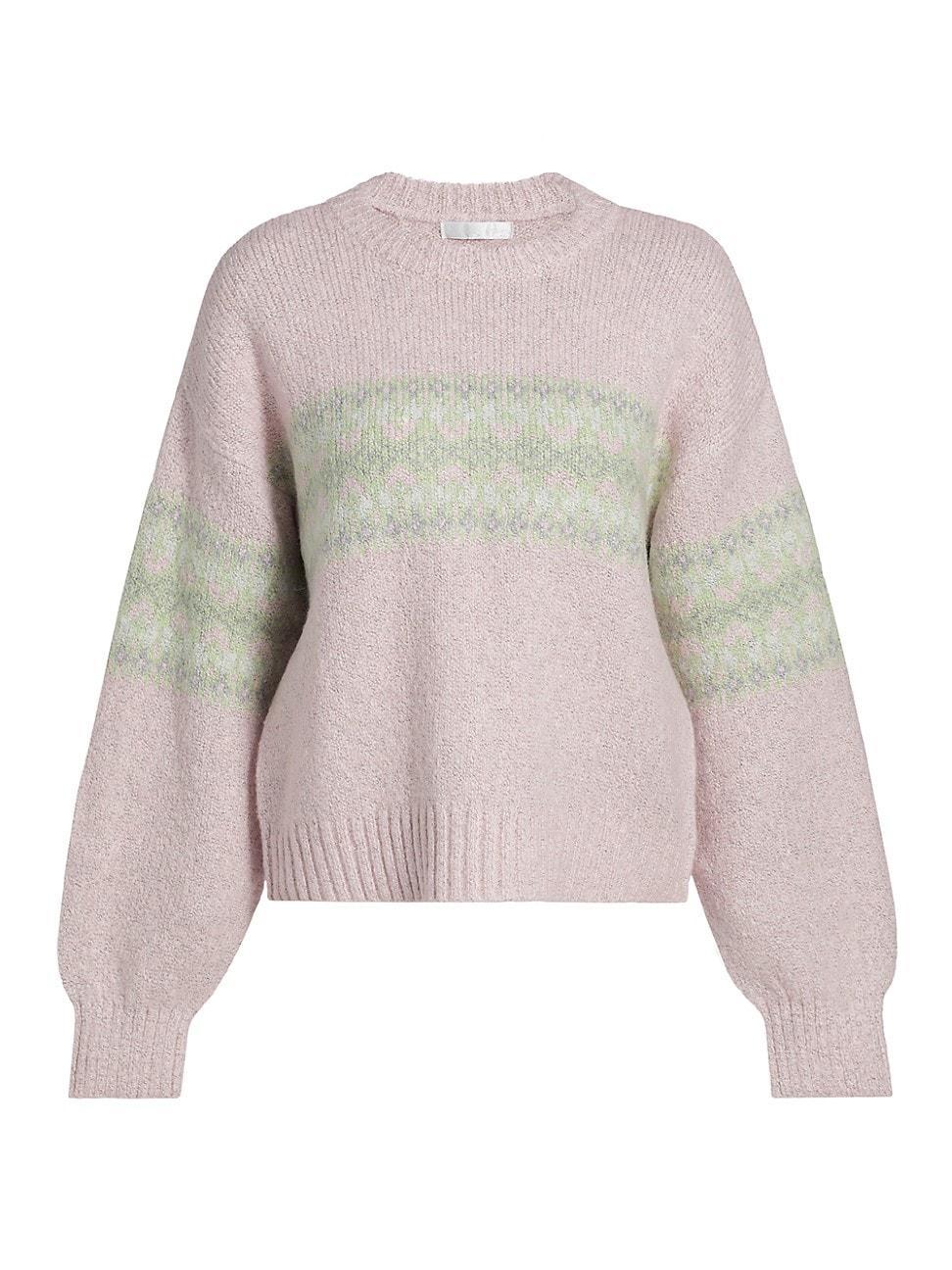 Womens Fair Isle-Style Crewneck Sweater Product Image