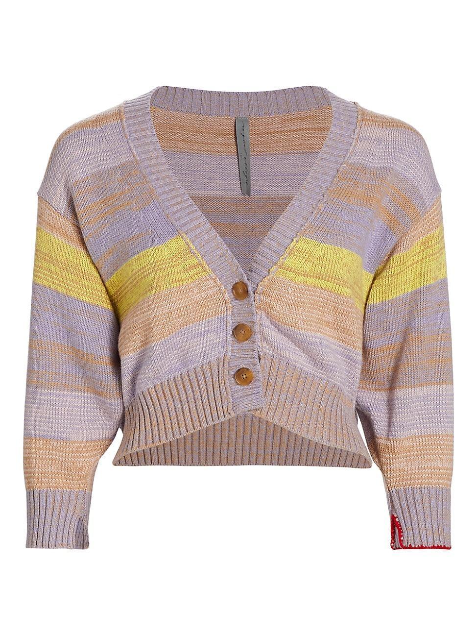 Womens Kirstie Striped Cropped Cardigan Product Image