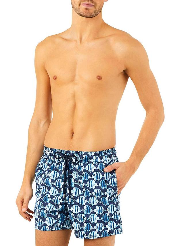 Mens Batik Fishes Stretch-Fit Swim Trunks Product Image