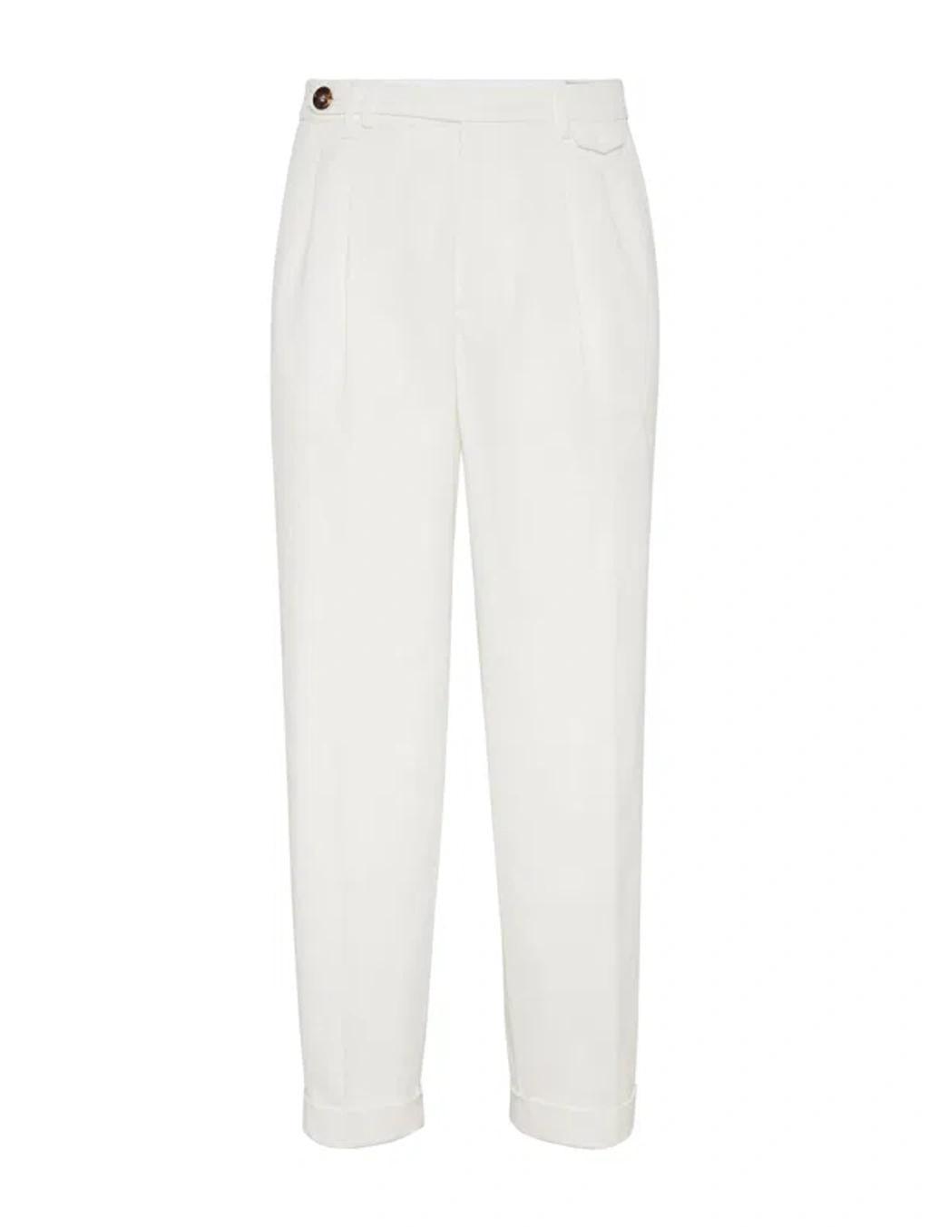 BRUNELLO CUCINELLI Mid-rise Tapered-leg Trousers In Nude & Neutrals Product Image