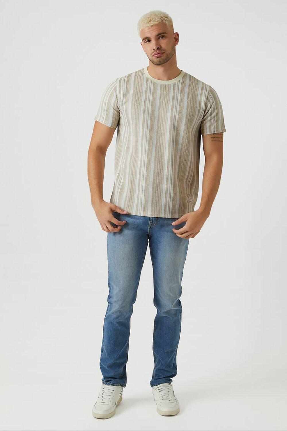 Striped Contrast Crew Tee | Forever 21 Product Image