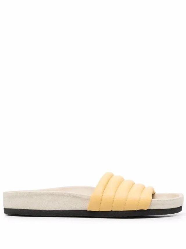 ISABEL MARANT Shellea Padded Slides In Yellow Product Image