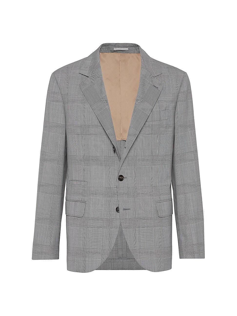 Mens Super 150s Virgin Wool Prince of Wales Jacket Product Image