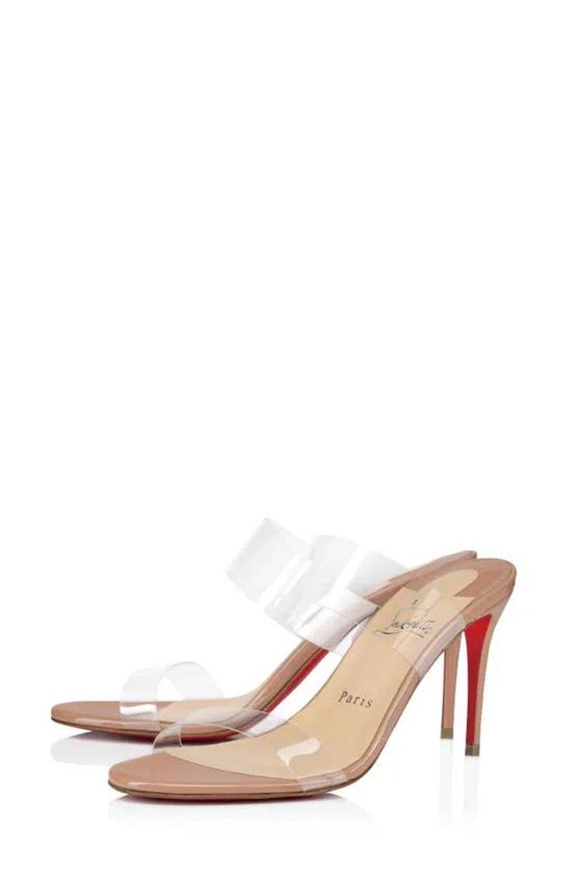 Just Nothing 85 Pvc And Patent-leather Mules In Nude Product Image