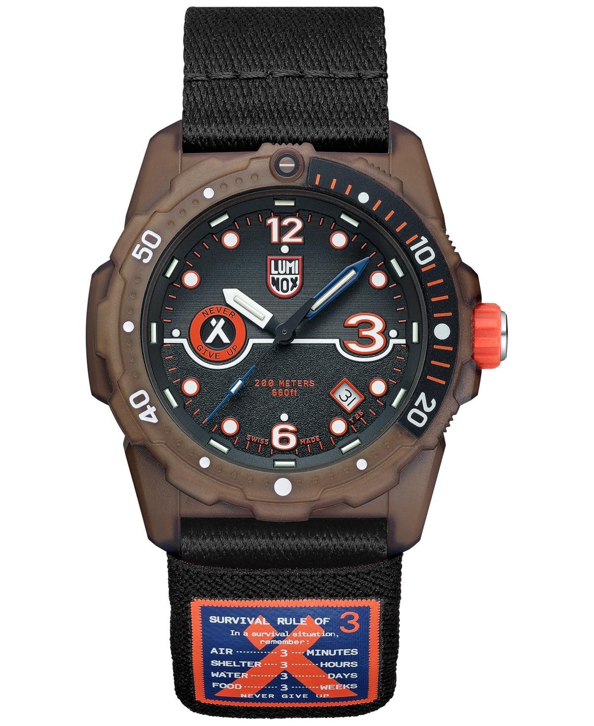 Luminox Mens Swiss Bear Grylls Rule of 3 Sea Series Black Rubber Strap Watch 42mm Product Image