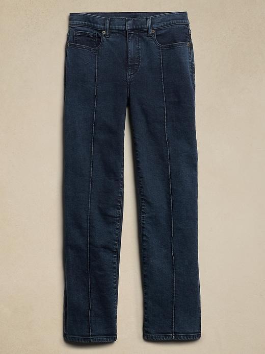 Mid-Rise Straight Pintuck Jean Product Image