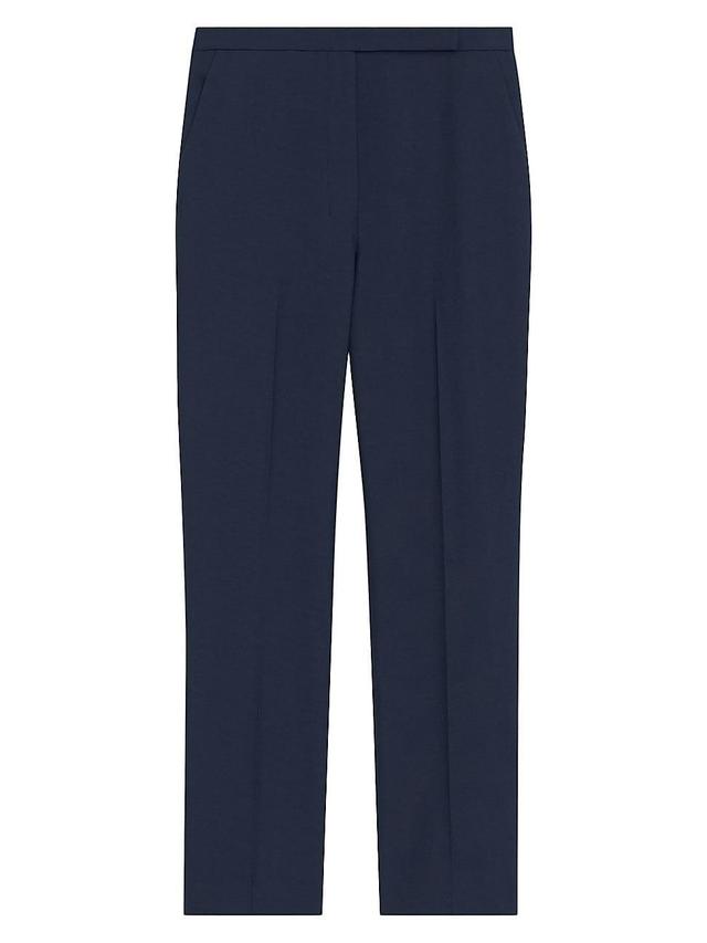 Womens High-Waisted Slim-Fit Crop Trousers Product Image