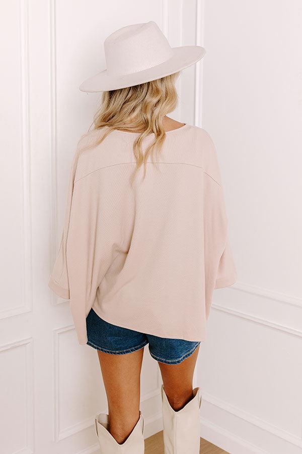 Cafe Brunch Shift Top in Beige Product Image