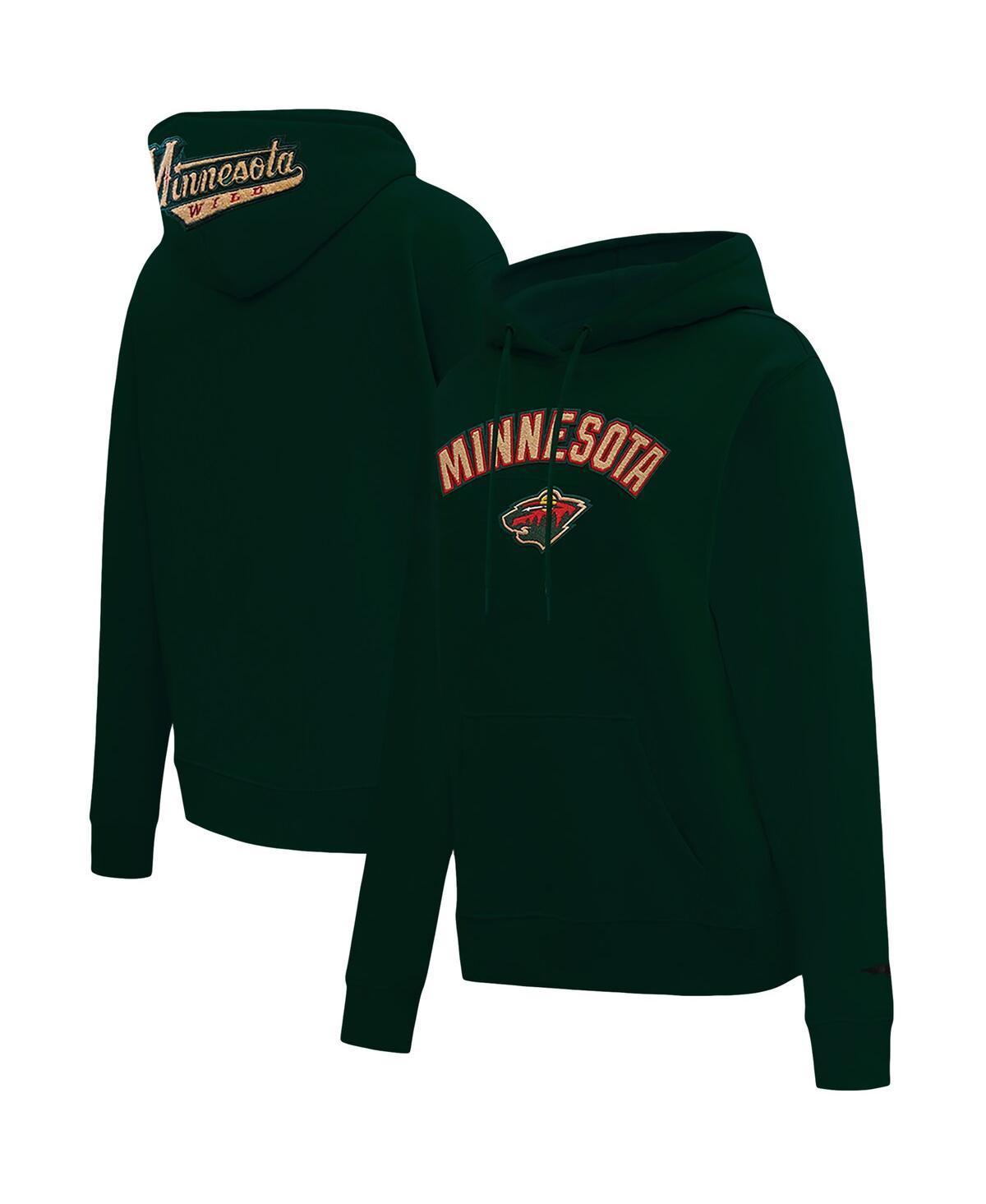 Womens Pro Standard Green Minnesota Wild Classic Chenille Pullover Hoodie Product Image