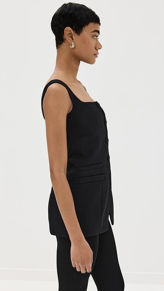 Another Tomorrow Square Neck Buttoned Top | Shopbop Product Image