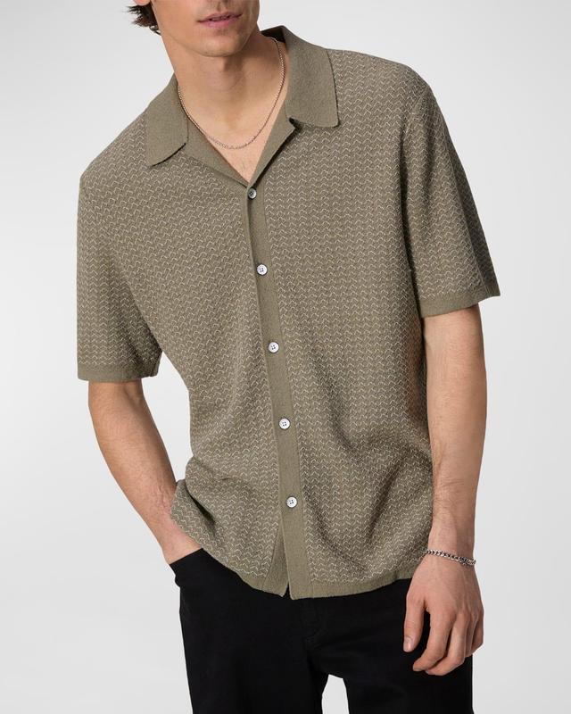 Mens Avery Jacquard Toweling Camp Shirt Product Image