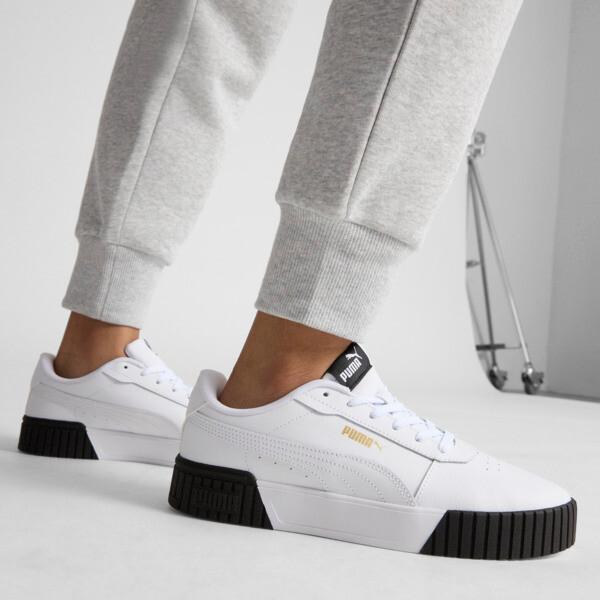 PUMA Carina 2.0 Women's Sneakers in White/Team Gold/Black Product Image