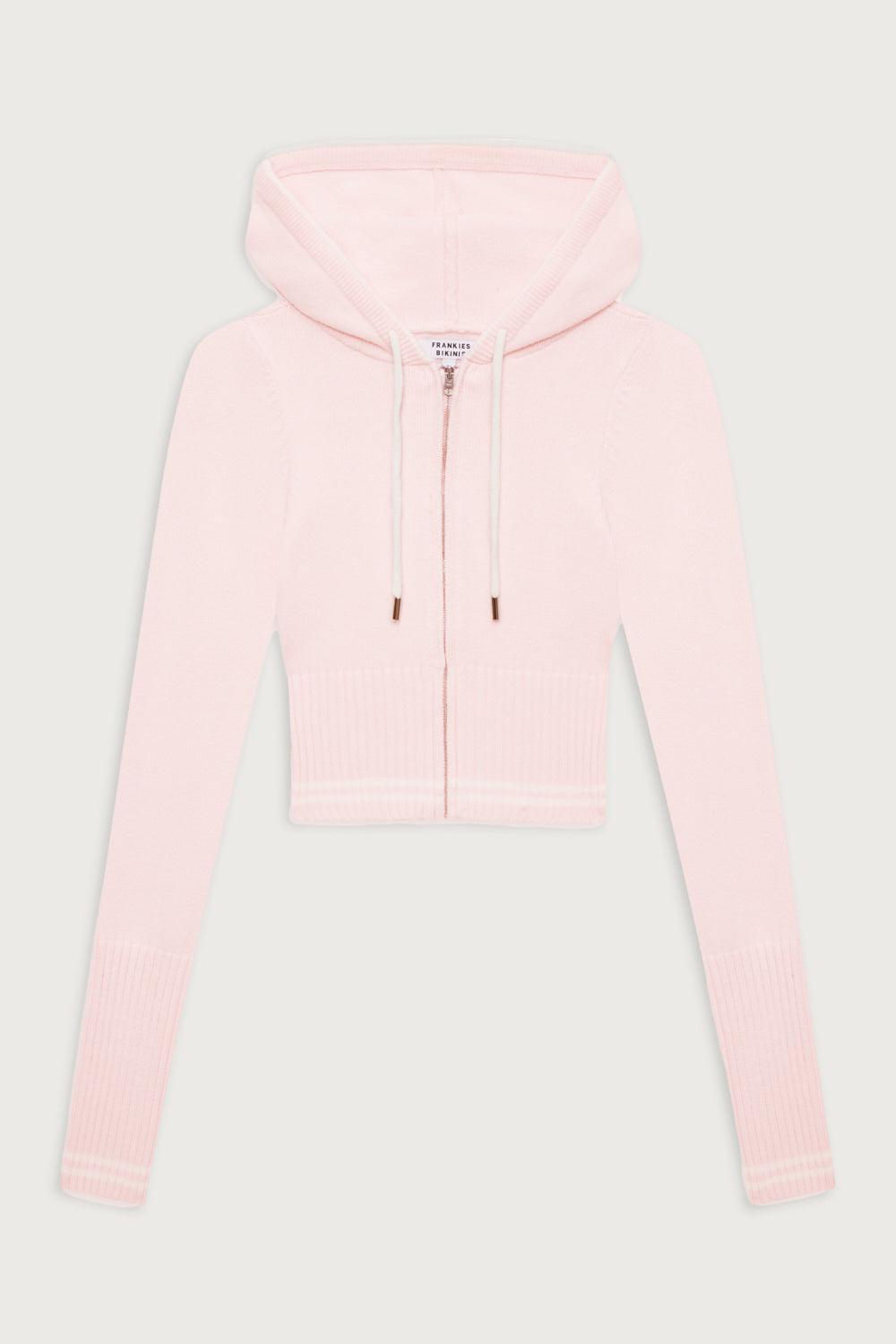 Aimee Cloud Knit Zip Up Hoodie - Rosebud Pink Product Image