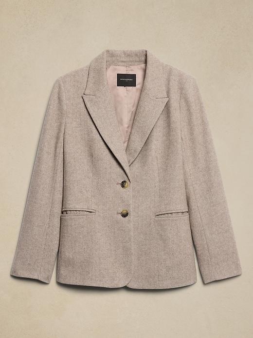 Wool-Blend Herringbone Blazer Product Image