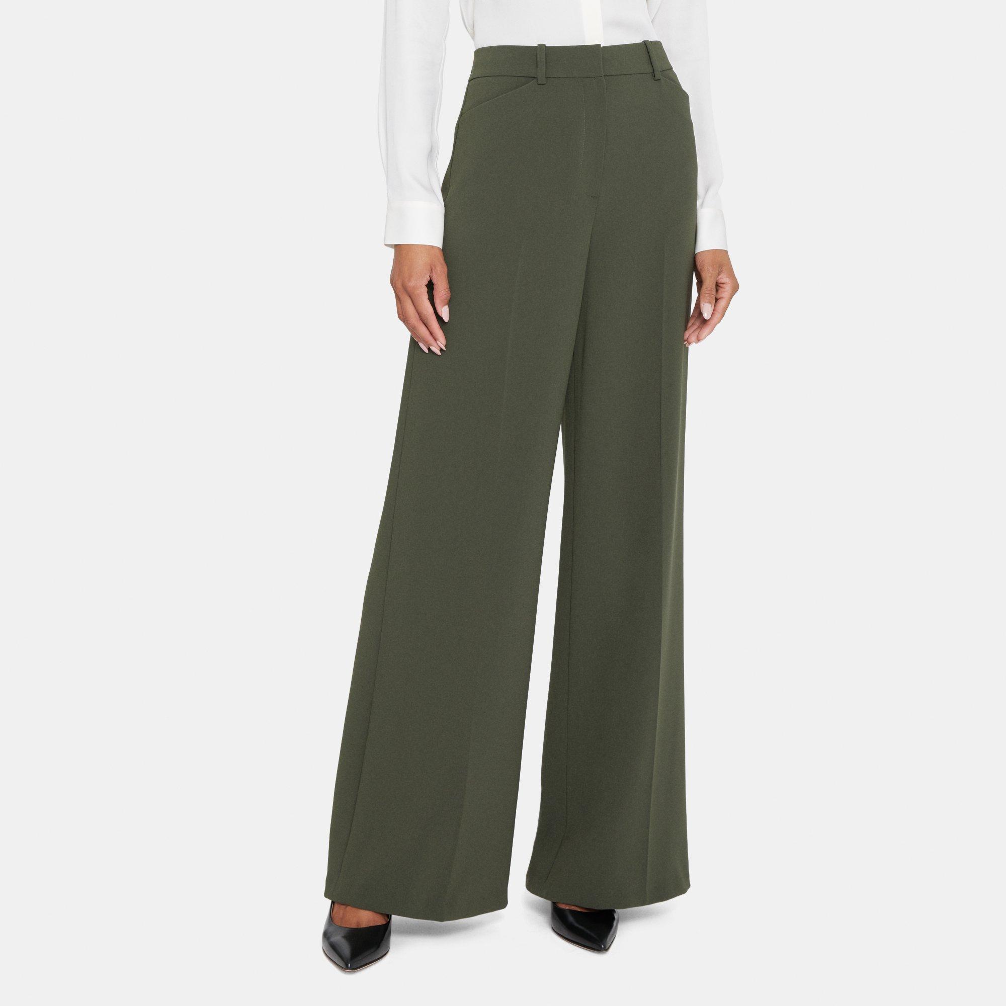 Crepe Wide-Leg Pant | Theory Outlet Product Image