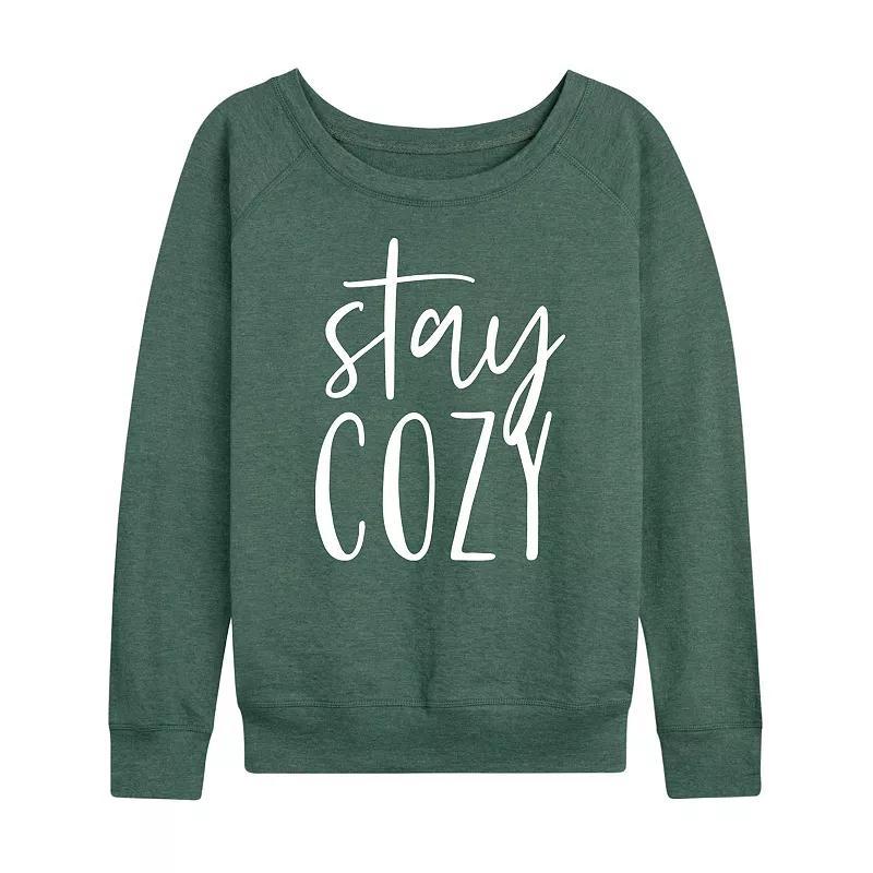 Womens Stay Cozy Lightweight French Terry Sweatshirt, Girls Grey Blue Product Image