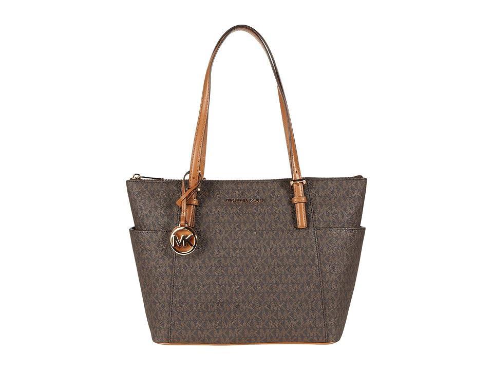 Womens Jet Set East/West Coated Canvas Top-Zip Tote Product Image