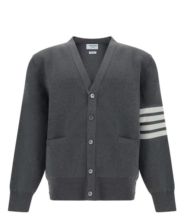 THOM BROWNE 4-bar Cardigan In Grey Product Image