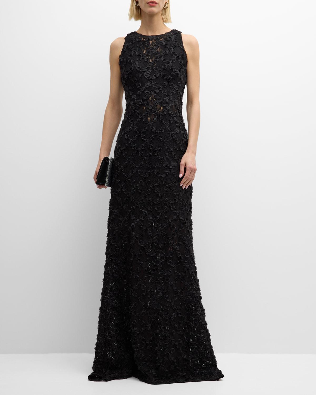 Womens Floral Lace Gown Product Image