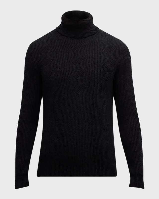 Men's Cable Turtleneck Sweater Product Image