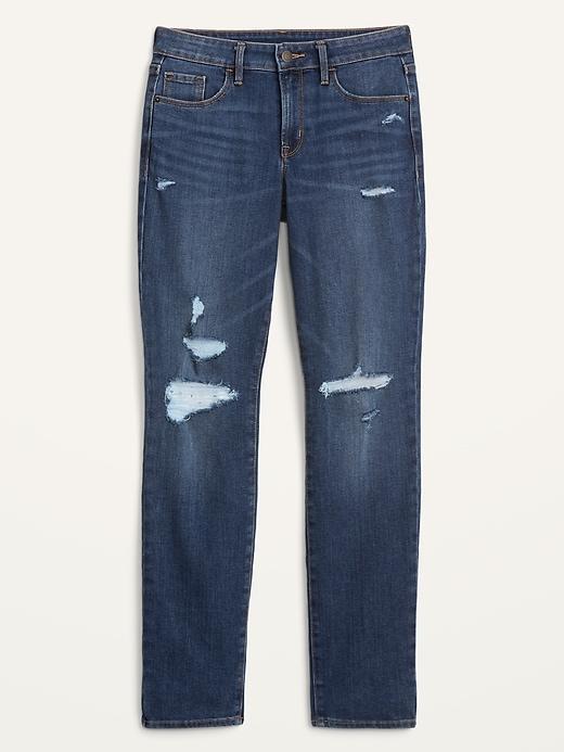 Mid-Rise Power Slim Straight Jeans Product Image