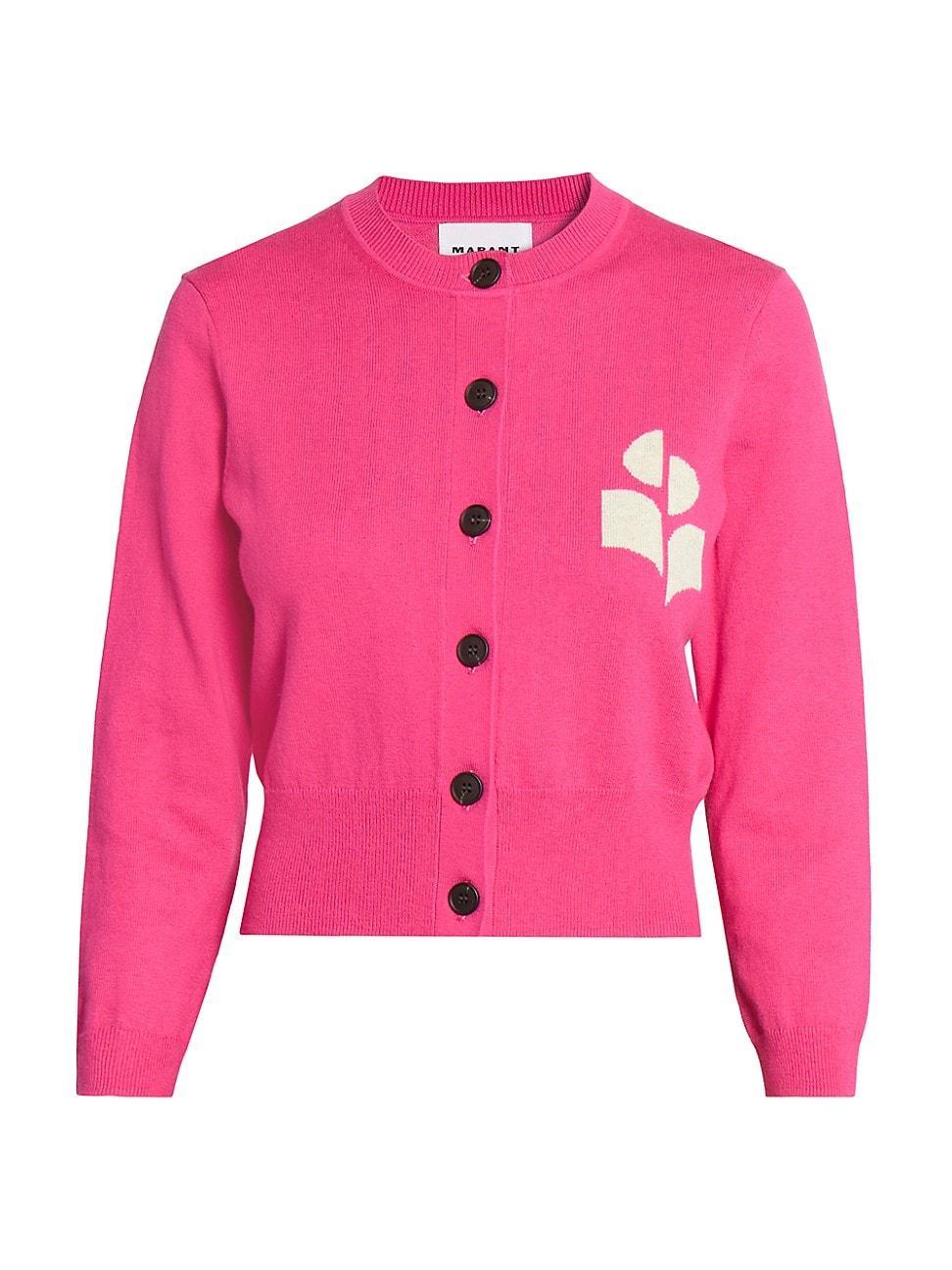 Womens Newton Logo Cotton & Wool-Blend Cardigan product image