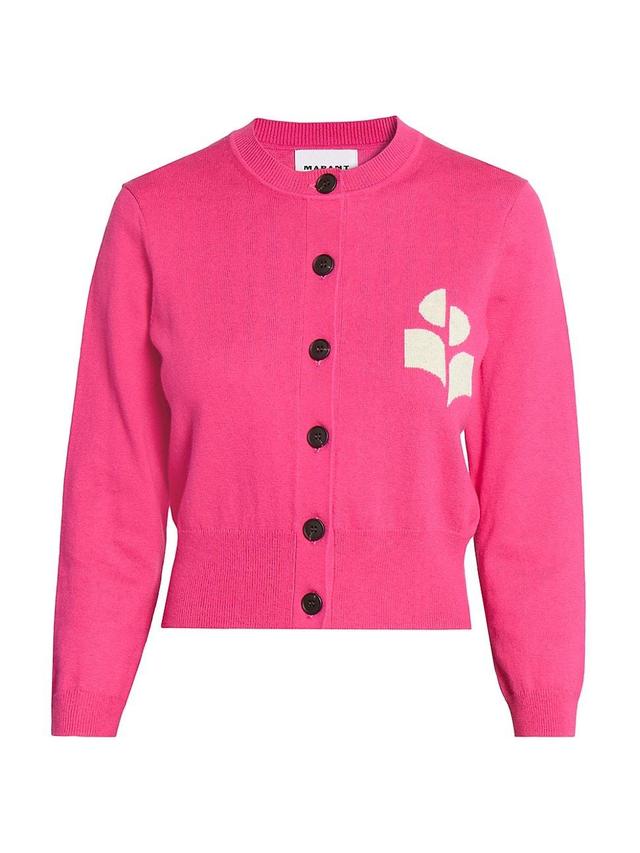 Womens Newton Logo Cotton & Wool-Blend Cardigan Product Image