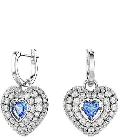 Womens Hyperbola Crystal Heart Drop Earrings Product Image