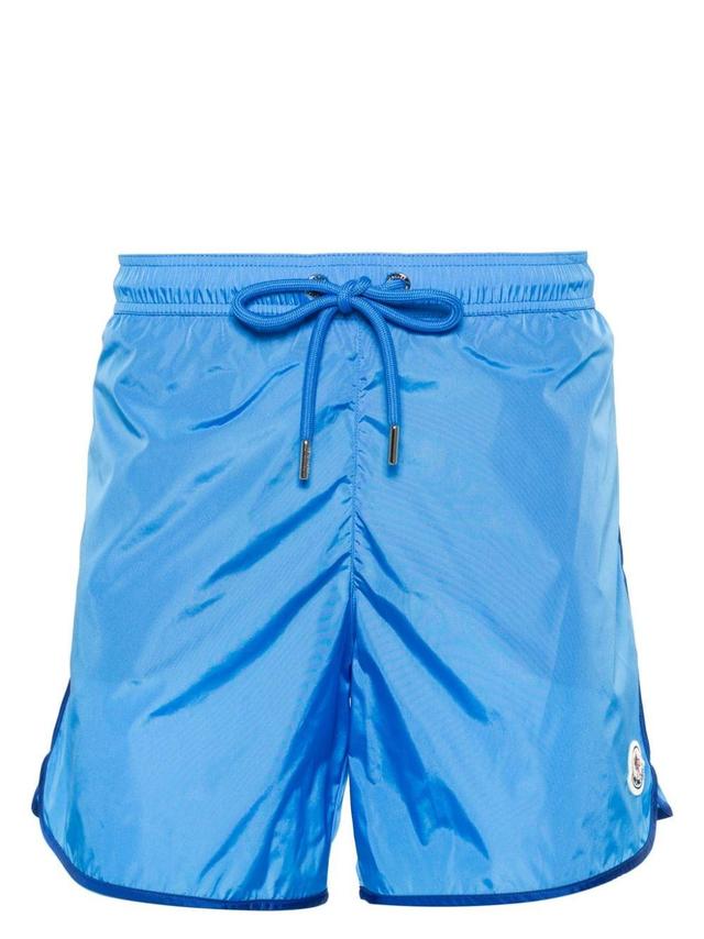 MONCLER Logo-patch Swim Short In Blue Product Image