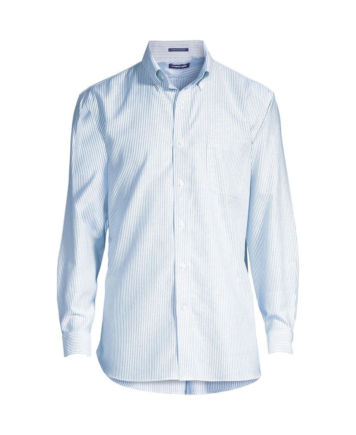 Lands End Mens Pattern No Iron Supima Oxford Dress Shirt Product Image