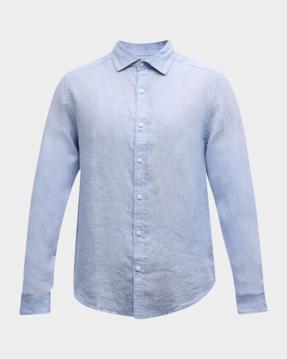 Mens Linen Slim-Fit Shirt Product Image