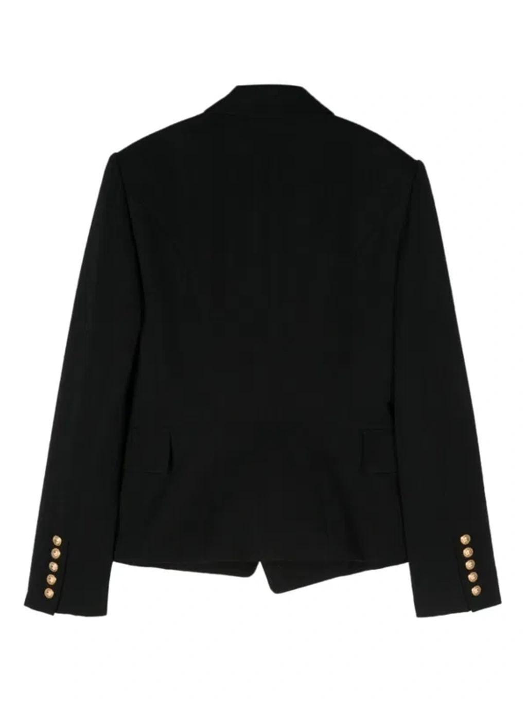 Wool Double Breasted Jacket In Black Product Image