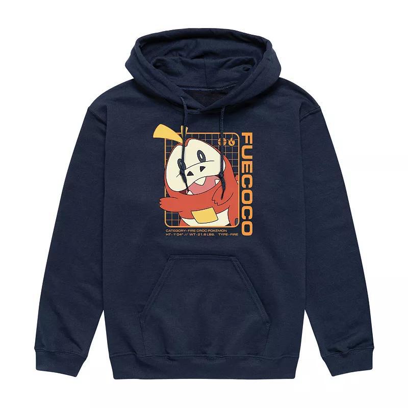 Mens Pokemon Fuecoco Stats Graphic Hoodie Blue Product Image