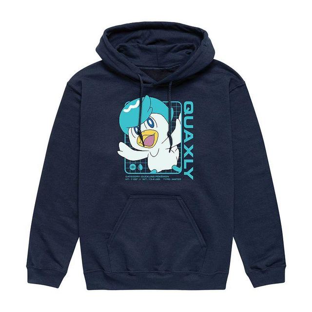 Mens Pokemon Quaxly Stats Graphic Hoodie Blue Product Image