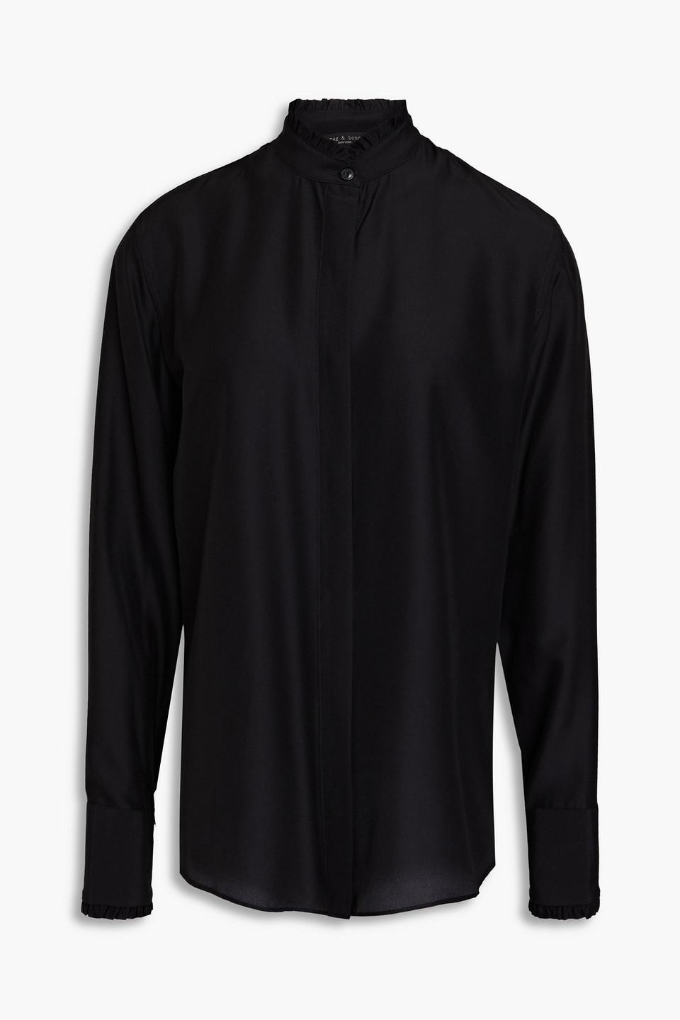 Jordan Silk-blend Crepe De Chine Shirt In Black product image